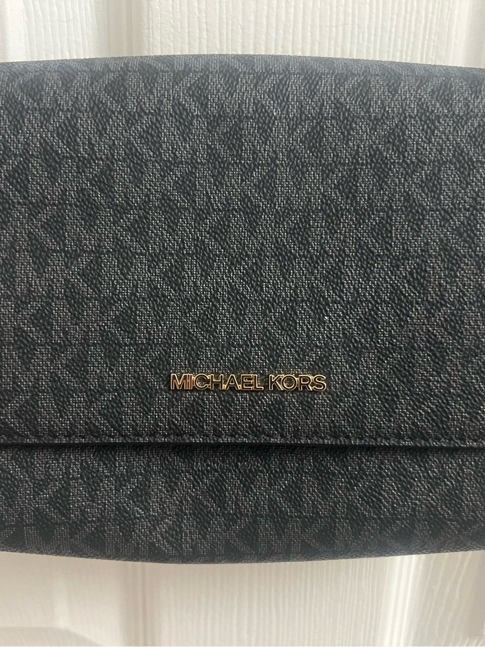 Michael Kors Black Logo crossbody Bag with Gold Hardware